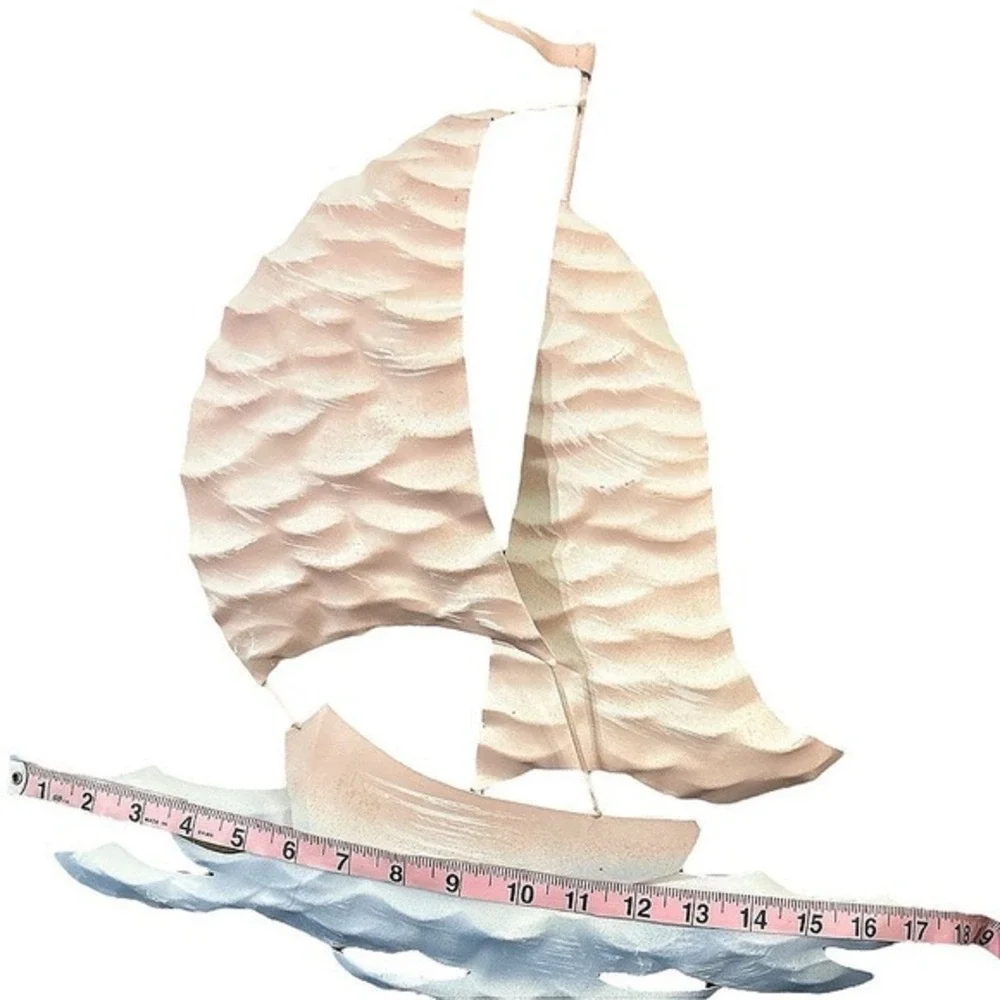 Metal Sailboat Wall Art‎ Coastal Nautical Beach Decor 18x18 Hanging